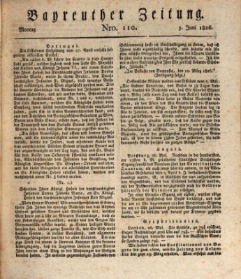 Bayreuther Zeitung Montag 5. Juni 1826