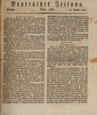 Bayreuther Zeitung Dienstag 22. August 1826