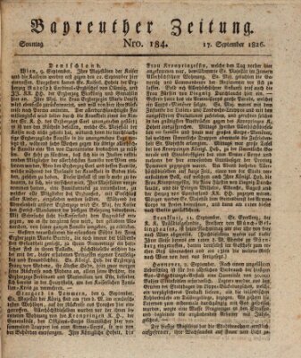 Bayreuther Zeitung Sonntag 17. September 1826