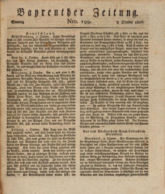 Bayreuther Zeitung Sonntag 8. Oktober 1826