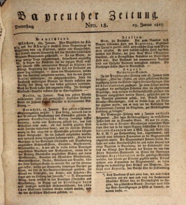 Bayreuther Zeitung Donnerstag 25. Januar 1827