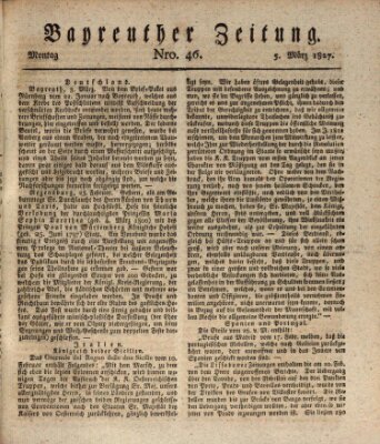 Bayreuther Zeitung Montag 5. März 1827
