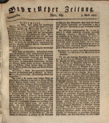 Bayreuther Zeitung Donnerstag 5. April 1827