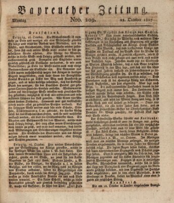 Bayreuther Zeitung Montag 22. Oktober 1827
