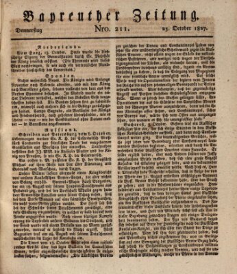 Bayreuther Zeitung Donnerstag 25. Oktober 1827