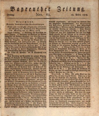 Bayreuther Zeitung Freitag 28. März 1828