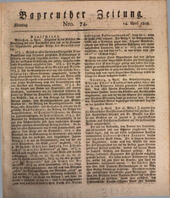 Bayreuther Zeitung Montag 14. April 1828
