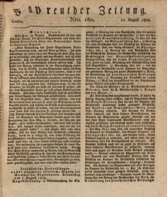 Bayreuther Zeitung Dienstag 12. August 1828
