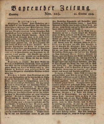 Bayreuther Zeitung Sonntag 12. Oktober 1828