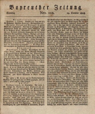Bayreuther Zeitung Sonntag 19. Oktober 1828