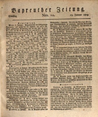 Bayreuther Zeitung Dienstag 13. Januar 1829