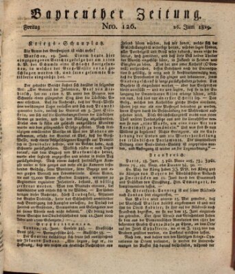 Bayreuther Zeitung Freitag 26. Juni 1829