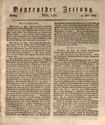 Bayreuther Zeitung Freitag 3. Juli 1829