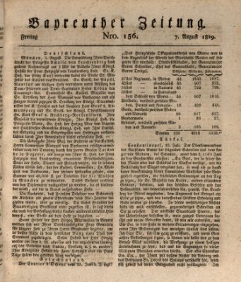 Bayreuther Zeitung Freitag 7. August 1829