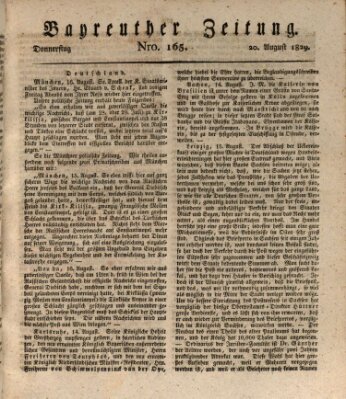 Bayreuther Zeitung Donnerstag 20. August 1829
