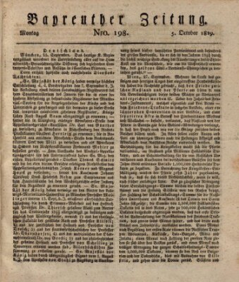 Bayreuther Zeitung Montag 5. Oktober 1829