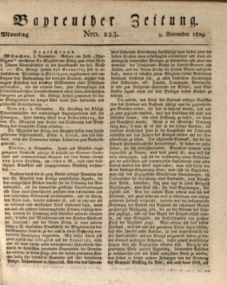 Bayreuther Zeitung Montag 9. November 1829