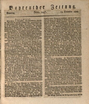 Bayreuther Zeitung Sonntag 13. Dezember 1829