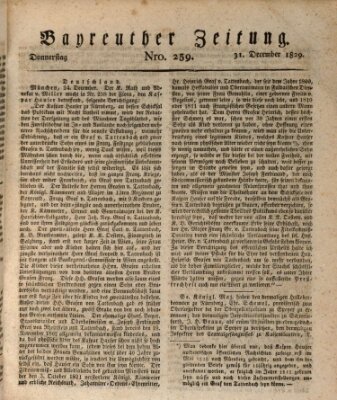 Bayreuther Zeitung Donnerstag 31. Dezember 1829