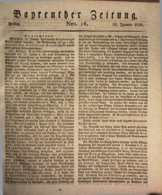 Bayreuther Zeitung Freitag 22. Januar 1830