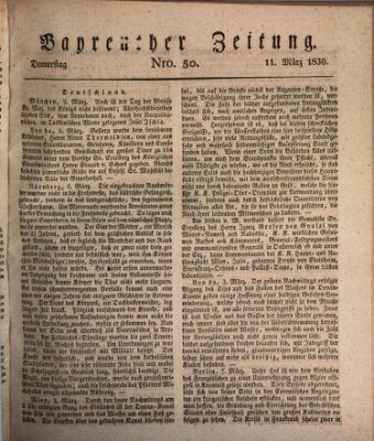 Bayreuther Zeitung Donnerstag 11. März 1830