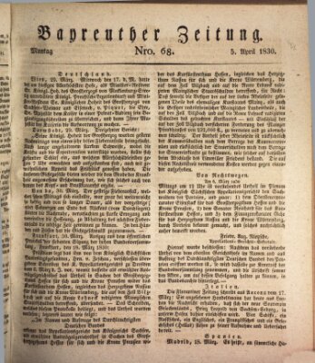 Bayreuther Zeitung Montag 5. April 1830