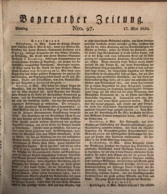 Bayreuther Zeitung Montag 17. Mai 1830