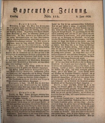 Bayreuther Zeitung Dienstag 8. Juni 1830