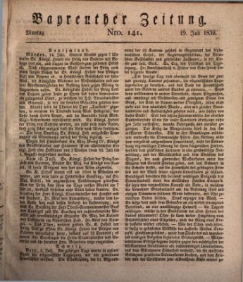 Bayreuther Zeitung Montag 19. Juli 1830