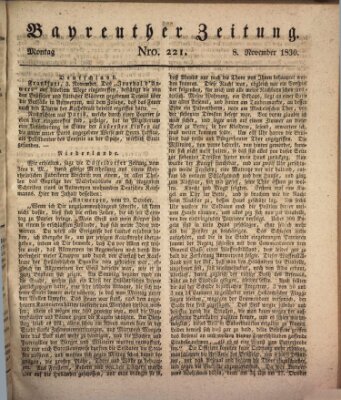 Bayreuther Zeitung Montag 8. November 1830