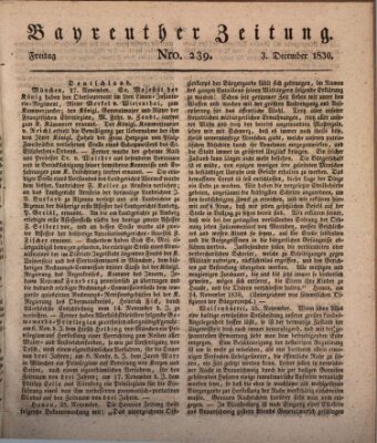 Bayreuther Zeitung Freitag 3. Dezember 1830