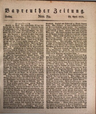 Bayreuther Zeitung Freitag 22. April 1831