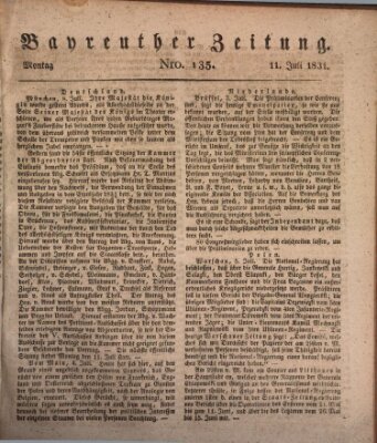 Bayreuther Zeitung Montag 11. Juli 1831