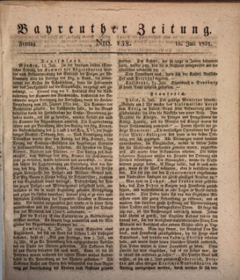 Bayreuther Zeitung Freitag 15. Juli 1831