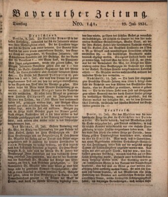 Bayreuther Zeitung Dienstag 19. Juli 1831
