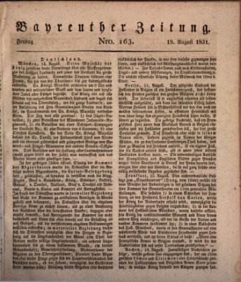 Bayreuther Zeitung Freitag 19. August 1831