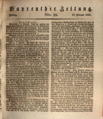 Bayreuther Zeitung Freitag 17. Februar 1832