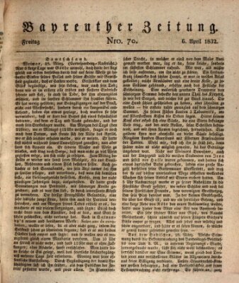 Bayreuther Zeitung Freitag 6. April 1832