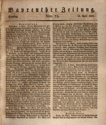 Bayreuther Zeitung Dienstag 10. April 1832