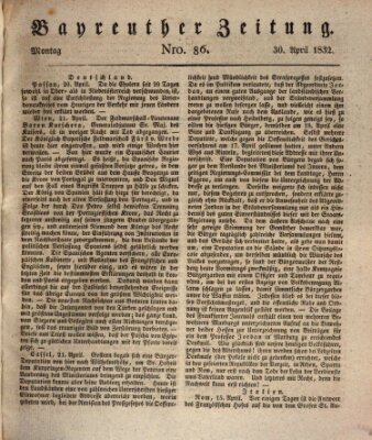 Bayreuther Zeitung Montag 30. April 1832