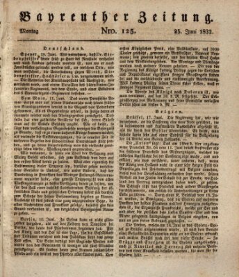 Bayreuther Zeitung Montag 25. Juni 1832
