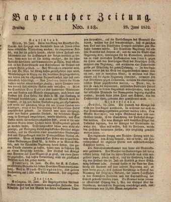 Bayreuther Zeitung Freitag 29. Juni 1832