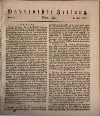 Bayreuther Zeitung Freitag 6. Juli 1832