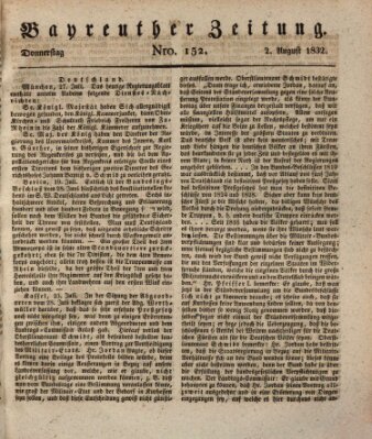 Bayreuther Zeitung Donnerstag 2. August 1832