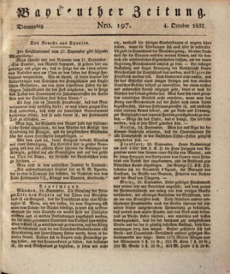 Bayreuther Zeitung Donnerstag 4. Oktober 1832