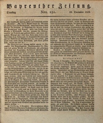 Bayreuther Zeitung Dienstag 18. Dezember 1832