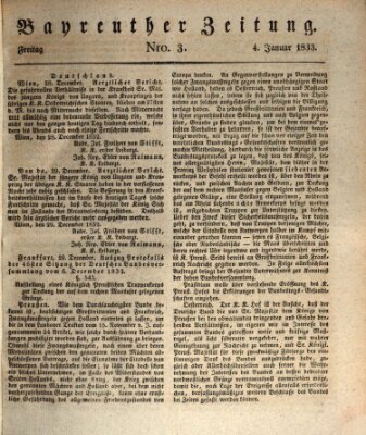 Bayreuther Zeitung Freitag 4. Januar 1833
