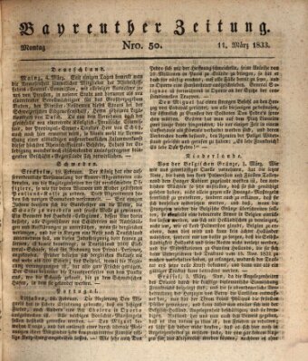 Bayreuther Zeitung Montag 11. März 1833