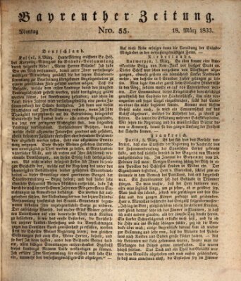 Bayreuther Zeitung Montag 18. März 1833