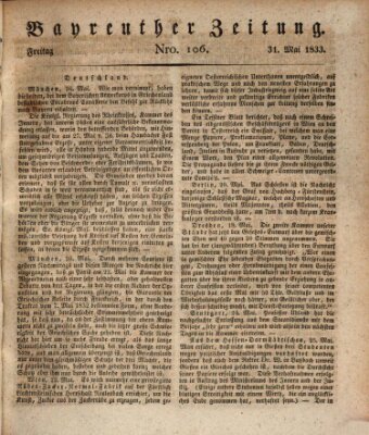 Bayreuther Zeitung Freitag 31. Mai 1833